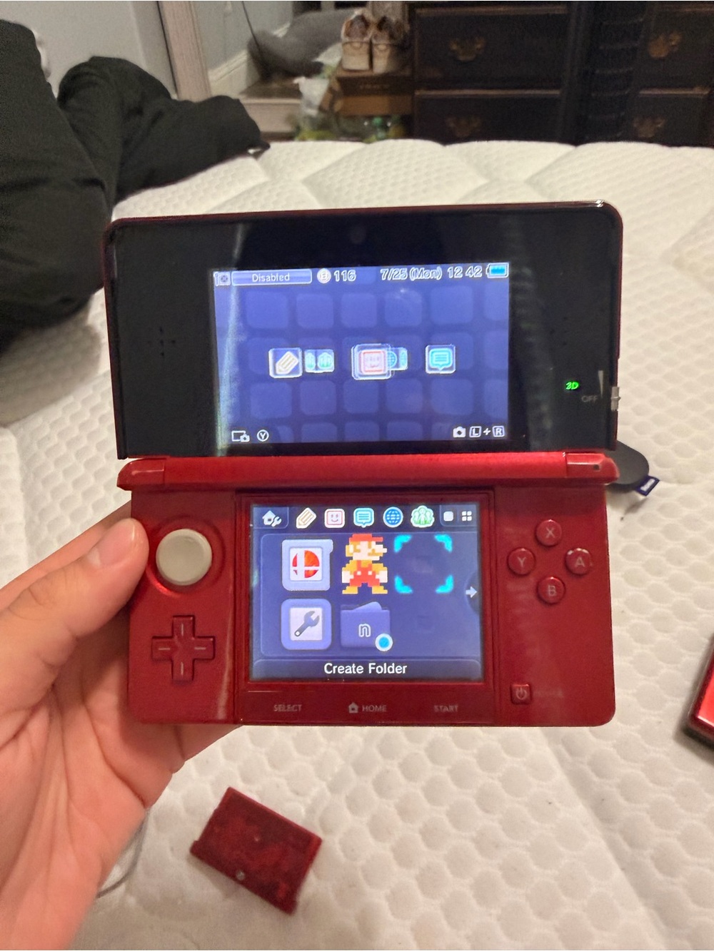 Red Nintendo 3DS Handheld Gaming Console